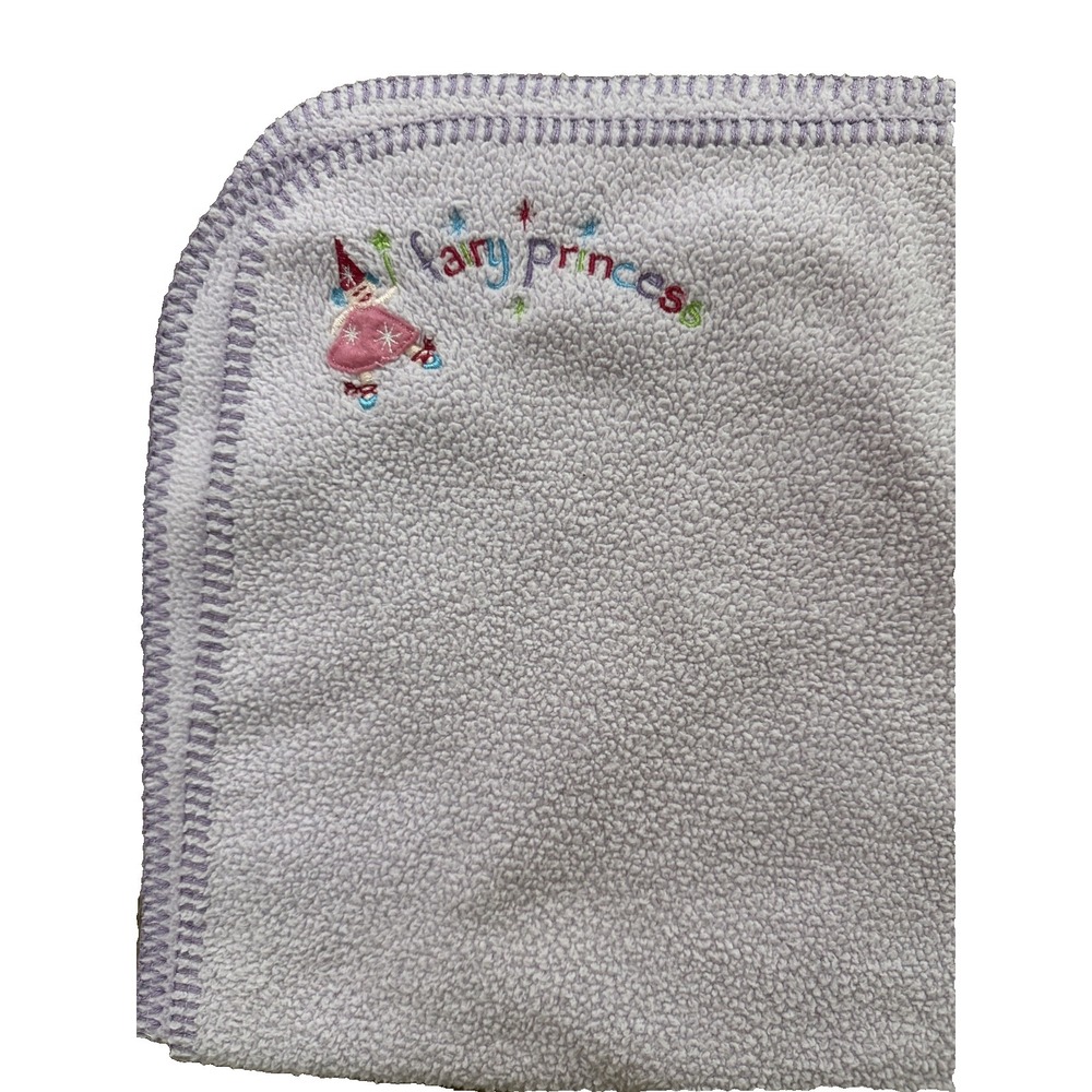 Fiary Princess Purple Baby Blanket Stitched Edge Soft Fleece 30x36
